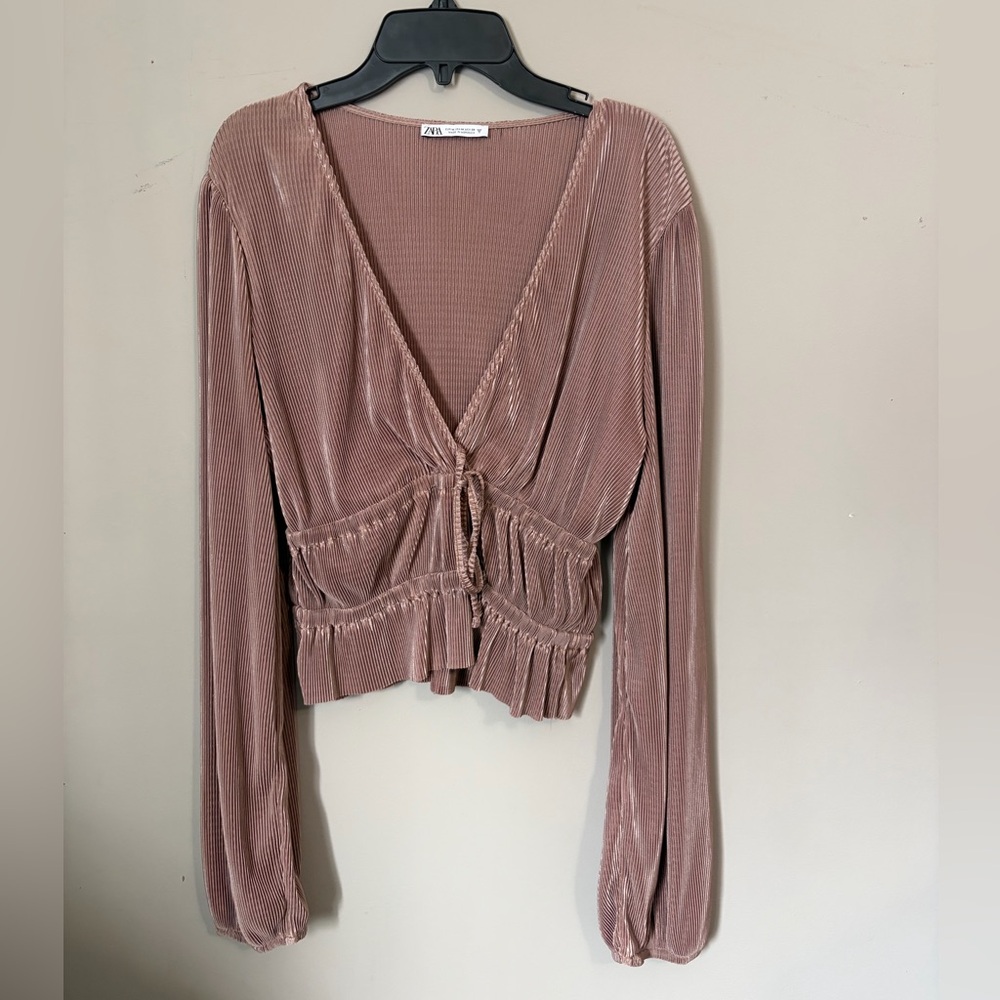 ZARA Pleated Blouse Size M